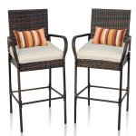 Sundale Outdoor Wicker Bar Stool Set - 2 Pieces