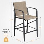 VONZOY Outdoor Bar Stools Set of 2