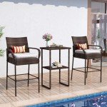 Sundale Outdoor Wicker Bar Stool Set - 2 Pieces