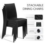 4-Pack Stackable Outdoor Wicker-Style Patio Chairs