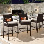 Sundale Outdoor Wicker Bar Stool Set - 2 Pieces