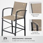 VONZOY Outdoor Bar Stools Set of 2