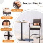 Sundale Outdoor Wicker Bar Stool Set - 2 Pieces