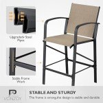 VONZOY Outdoor Bar Stools Set of 2