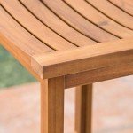 Caribbean Outdoor Acacia Wood Barstool Set, 2 Pieces