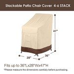 Waterproof Stackable Patio Chair Cover - Beige/Brown