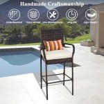 Sundale Outdoor Wicker Bar Stool Set - 2 Pieces