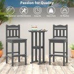 Gray 39-Inch Outdoor Adirondack Bar Table