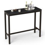 Cozyman 45" Black Outdoor Bar Table