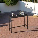 Cozyman 45" Black Outdoor Bar Table