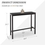 Cozyman 45" Black Outdoor Bar Table