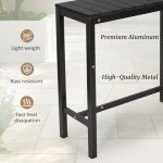 Cozyman 45" Black Outdoor Bar Table