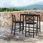 Cozyman 45" Black Outdoor Bar Table