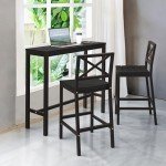 Cozyman 45" Black Outdoor Bar Table