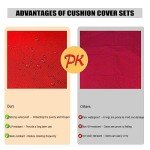 Waterproof Outdoor Cushion Covers Set of 4 - Red