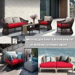 Waterproof Outdoor Cushion Covers Set of 4 - Red