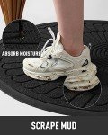 Durable Non-Slip Semicircular Door Mat - Black
