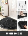 Durable Non-Slip Semicircular Door Mat - Black