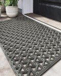 Grey Non-Slip Outdoor Welcome Mat, 19"x29.5