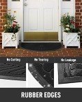 Durable Non-Slip Semicircular Door Mat - Black