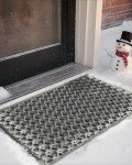 Grey Non-Slip Outdoor Welcome Mat, 19"x29.5