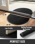 Durable Non-Slip Semicircular Door Mat - Black
