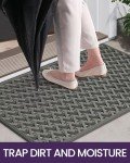 Grey Non-Slip Outdoor Welcome Mat, 19"x29.5