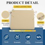 Outdoor Waterproof Chair Cushion Set of 4 - Khaki