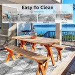 Quick-Dry Grey Outdoor Area Rug for Patios