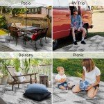 Quick-Dry Grey Outdoor Area Rug for Patios