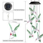 Color Changing Solar Wind Chime - Hummingbird Design