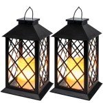 Solar Lanterns with Flickering Candles - 2 Pack