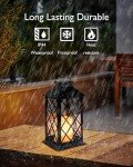 Solar Lanterns with Flickering Candles - 2 Pack