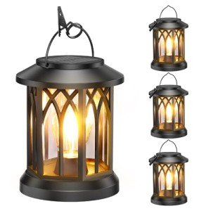 Solar Hanging Lanterns - 4 Pack for Outdoors