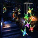 Color Changing Solar Wind Chime - Hummingbird Design