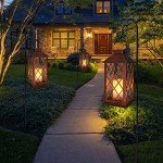 2 Pack Solar Lanterns - LED Outdoor Decor