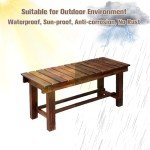Weatherproof Backless Outdoor Garden Bench for Two