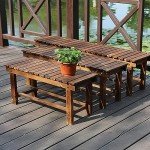 Weatherproof Backless Outdoor Garden Bench for Two