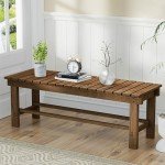 Weatherproof Backless Outdoor Garden Bench for Two