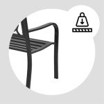 Black Powder Coated Steel Park Bench for Outdoors