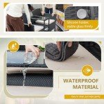 Flamaker Wicker Patio Loveseat with Built-in Table