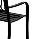 Black Powder Coated Steel Park Bench for Outdoors