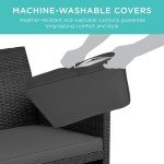 4-Piece Outdoor Wicker Patio Conversation Set