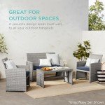 4-Piece Outdoor Wicker Patio Conversation Set