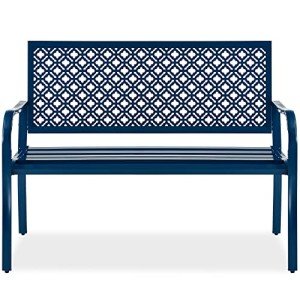Peacock Blue 2-Person Outdoor Metal Bench