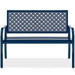 Peacock Blue 2-Person Outdoor Metal Bench