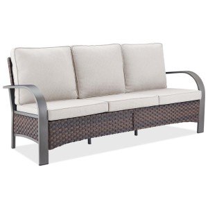 Belord Outdoor Wicker Couch - 3-Seater, High Back