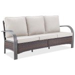 Belord Outdoor Wicker Couch - 3-Seater, High Back
