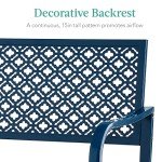 Peacock Blue 2-Person Outdoor Metal Bench