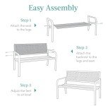 Peacock Blue 2-Person Outdoor Metal Bench